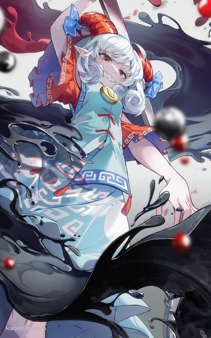 下から見上げた饕餮尤魔(とうてつゆうま) / 東方のAndroidの壁紙(800px x 1280px) スマホ用