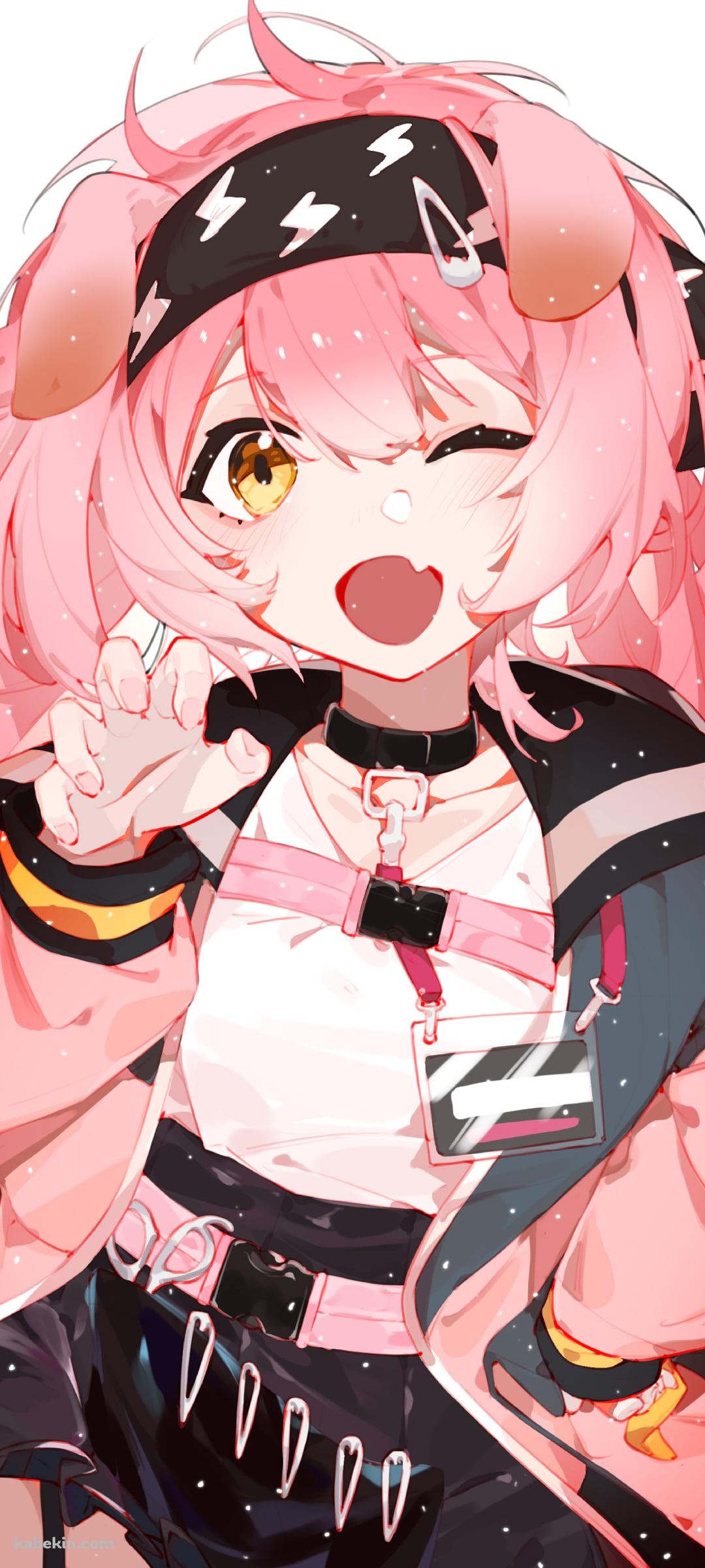 ウィンクして右手でポーズをとるゴールデングロウ / アークナイツのAndroidの壁紙(1080px x 2400px) スマホ用