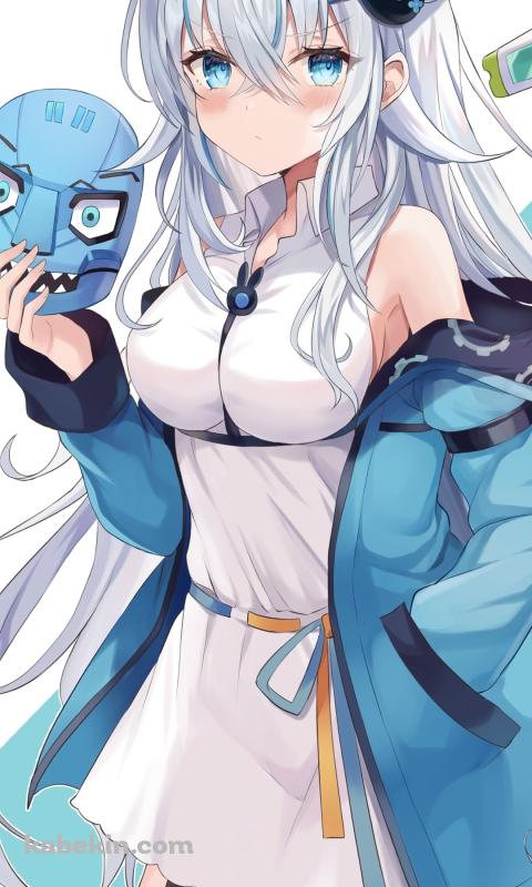 青い仮面を持ちこちらを見つめる未兎クロノ / バーチャルYouTuber / VtuberのAndroidの壁紙(480px x 800px) スマホ用