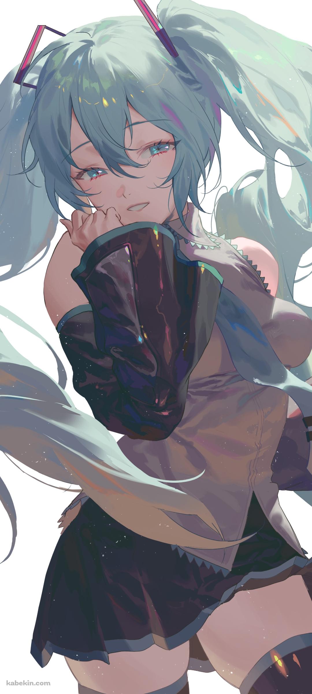 アンニュイな表情を浮かべる初音ミク / ボカロ / ボーカロイドのAndroidの壁紙(1080px x 2400px) スマホ用