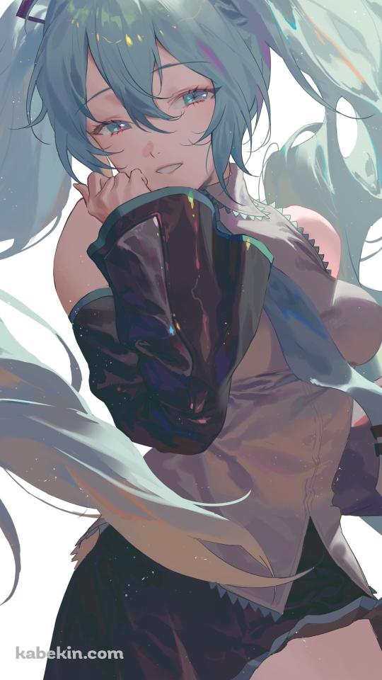 アンニュイな表情を浮かべる初音ミク / ボカロ / ボーカロイドのAndroidの壁紙(540px x 960px) スマホ用