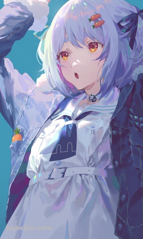 兎の両耳を持つ可愛い兎田ぺこら / ホロライブ / バーチャルYouTuber / VtuberのAndroidの壁紙(480px x 800px) スマホ用