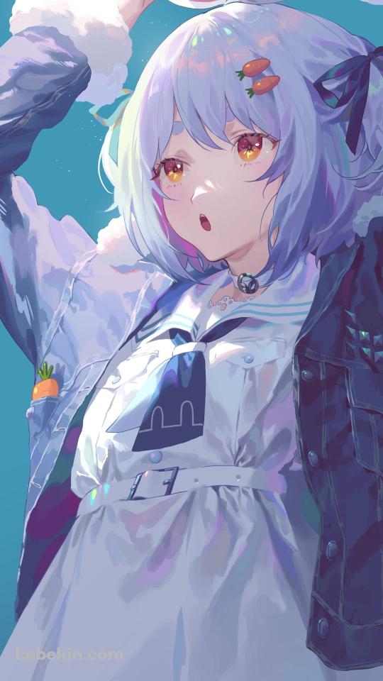 兎の両耳を持つ可愛い兎田ぺこら / ホロライブ / バーチャルYouTuber / VtuberのAndroidの壁紙(540px x 960px) スマホ用