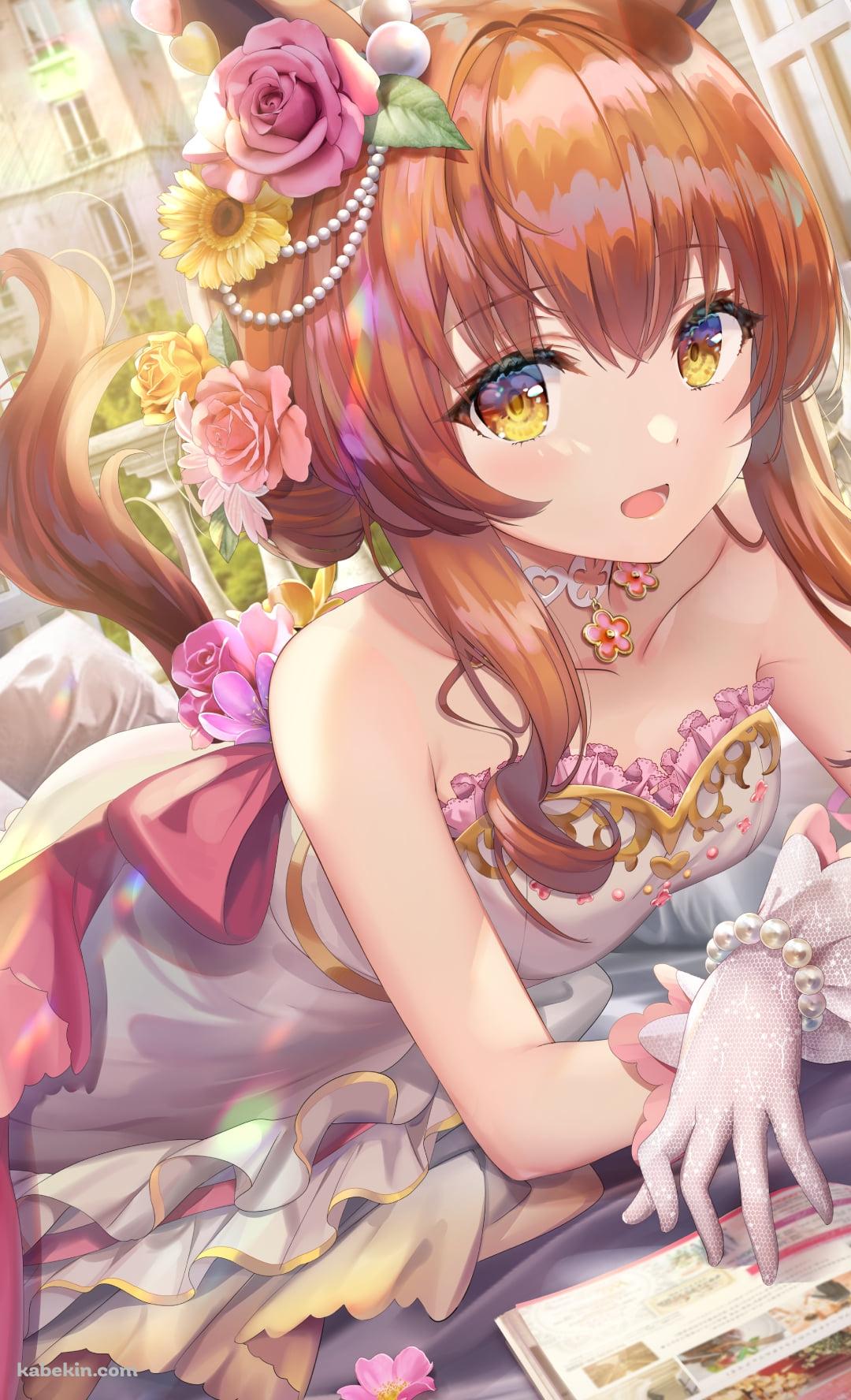 花に囲まれて本を読む可愛いマヤノトップガン / サンライト・ブーケ / ウマ娘プリティーダービーのAndroidの壁紙(1080px x 1776px) スマホ用