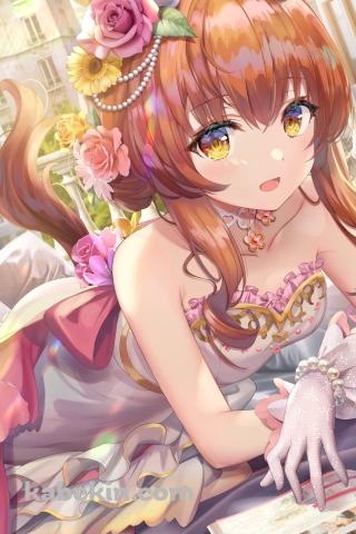 花に囲まれて本を読む可愛いマヤノトップガン / サンライト・ブーケ / ウマ娘プリティーダービーのAndroidの壁紙(320px x 480px) スマホ用