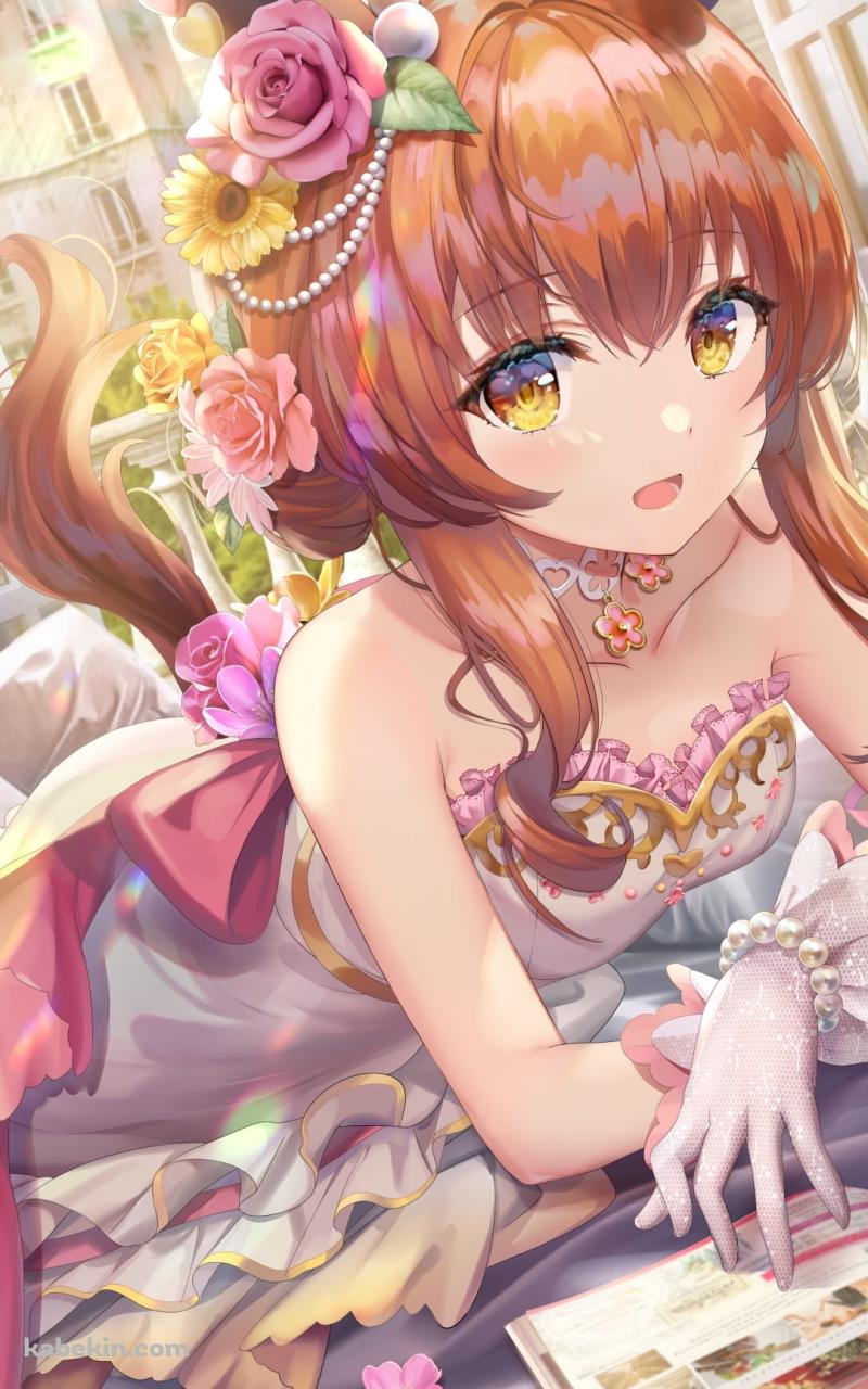 花に囲まれて本を読む可愛いマヤノトップガン / サンライト・ブーケ / ウマ娘プリティーダービーのAndroidの壁紙(800px x 1280px) スマホ用
