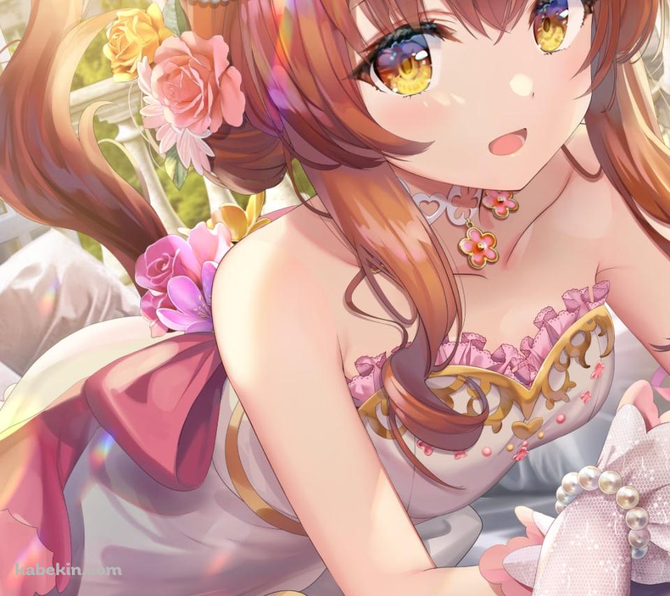 花に囲まれて本を読む可愛いマヤノトップガン / サンライト・ブーケ / ウマ娘プリティーダービーのAndroidの壁紙(960px x 854px) スマホ用