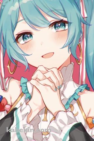 お祈りする可愛い初音ミク / ボカロ / ボーカロイド / プロジェクトセカイのAndroidの壁紙(320px x 480px) スマホ用