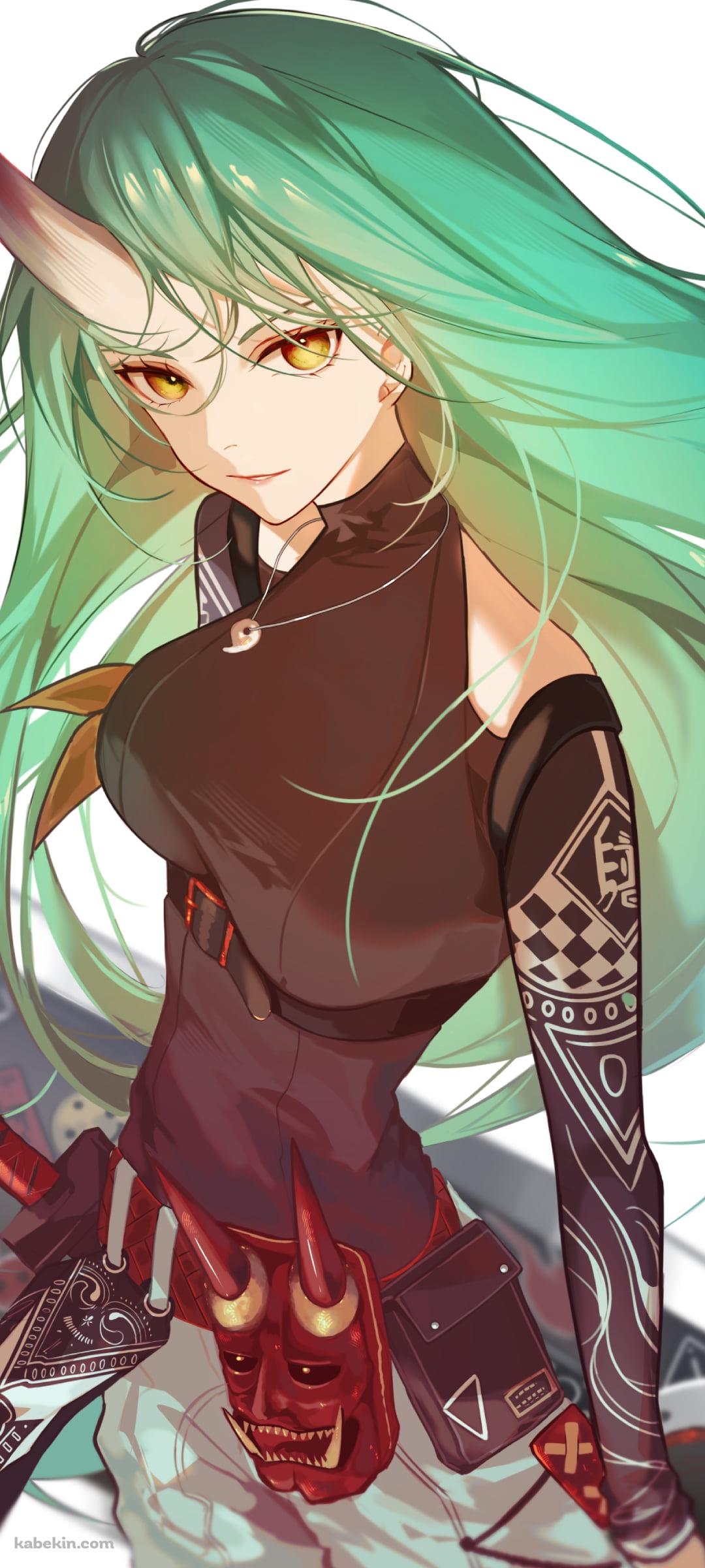 かっこいいホシグマ / 般若のお面 / アークナイツのAndroidの壁紙(1080px x 2400px) スマホ用
