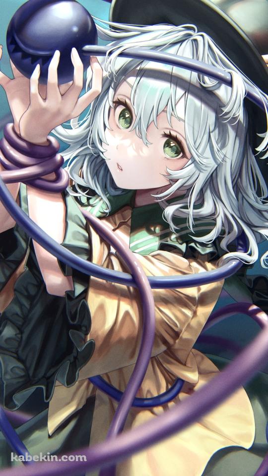 腕が縛られている状態で鉄球を眺める古明地こいし / 東方のAndroidの壁紙(540px x 960px) スマホ用
