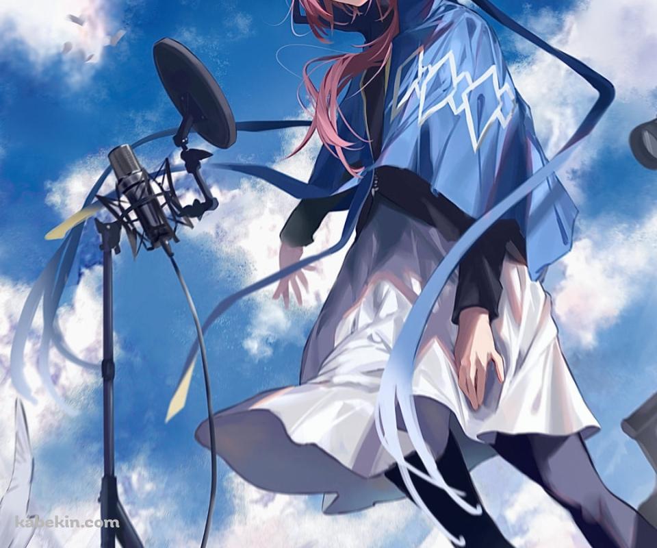 青空の下で歌う花譜 / 白い鳥 / バーチャルyoutuberのAndroidの壁紙(960px x 800px) スマホ用