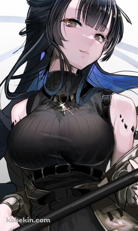 黒いドレスを着たツキノギ / アークナイツのAndroidの壁紙(480px x 800px) スマホ用