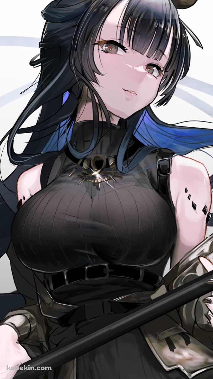 黒いドレスを着たツキノギ / アークナイツのAndroidの壁紙(720px x 1280px) スマホ用