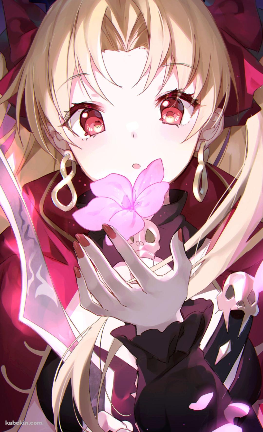 ピンクの花を見つめるエレシュキガル / fate/grand orderのAndroidの壁紙(1080px x 1776px) スマホ用