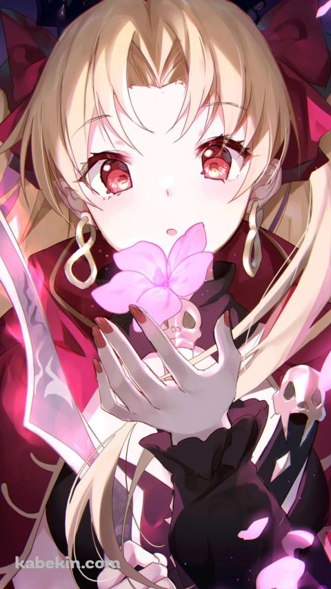 ピンクの花を見つめるエレシュキガル / fate/grand orderのAndroidの壁紙(480px x 854px) スマホ用