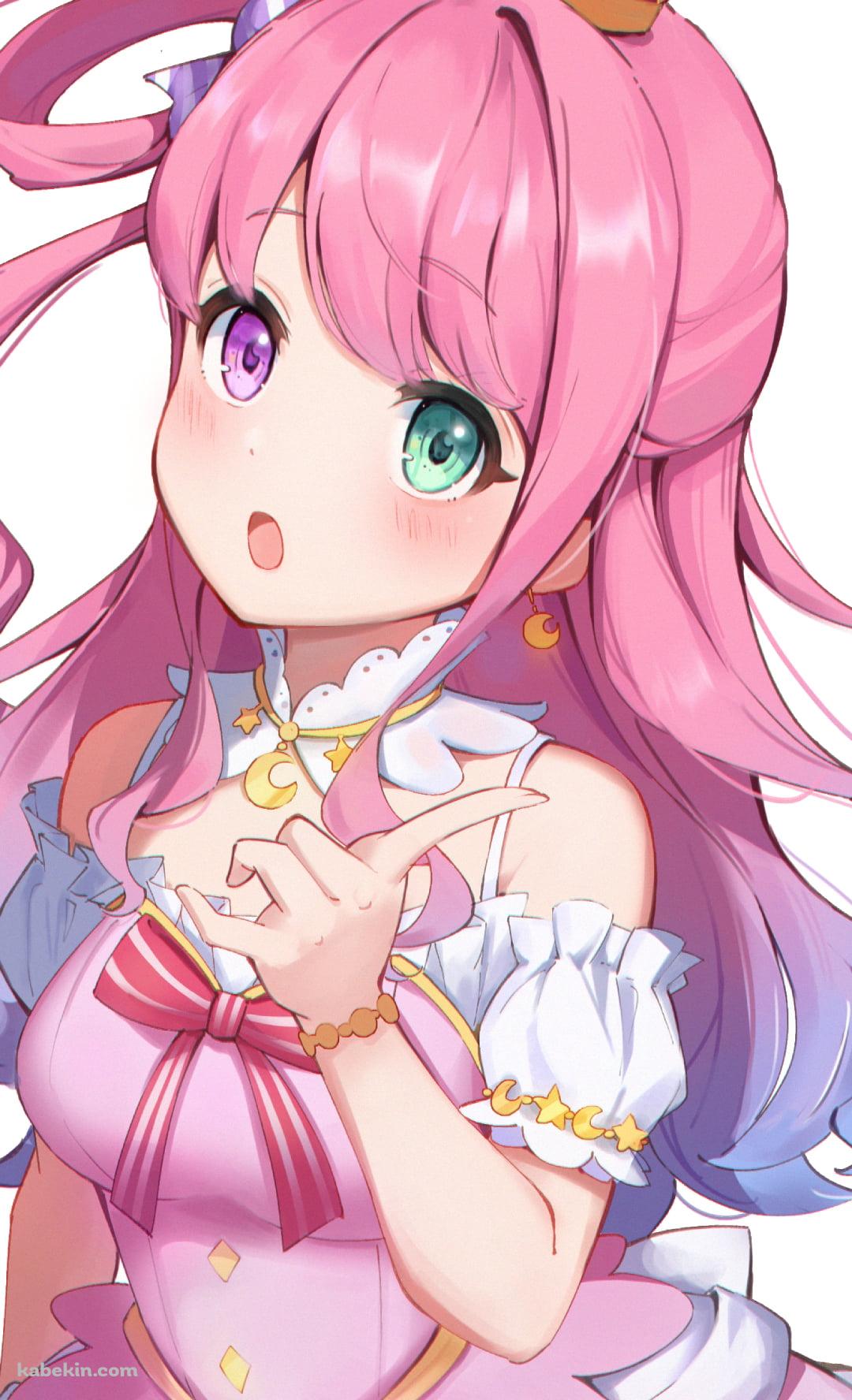 人差し指を立てる姫森ルーナ / 王冠 / オッドアイ / ホロライブ / バーチャルYouTuber / VtuberのAndroidの壁紙(1080px x 1776px) スマホ用