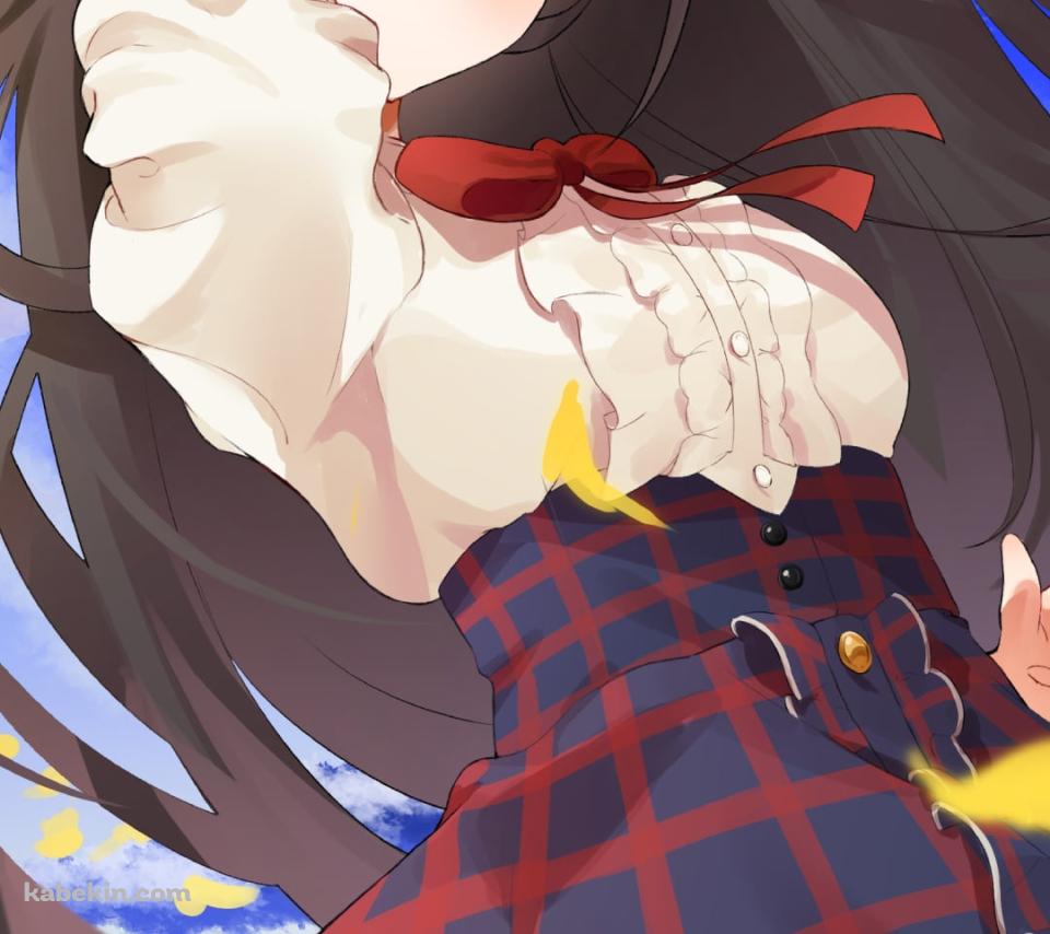 青空の下で笑顔の大空スバル / ロングヘア― / 黄色い花びら / ホロライブ / バーチャルYouTuber / VtuberのAndroidの壁紙(960px x 854px) スマホ用