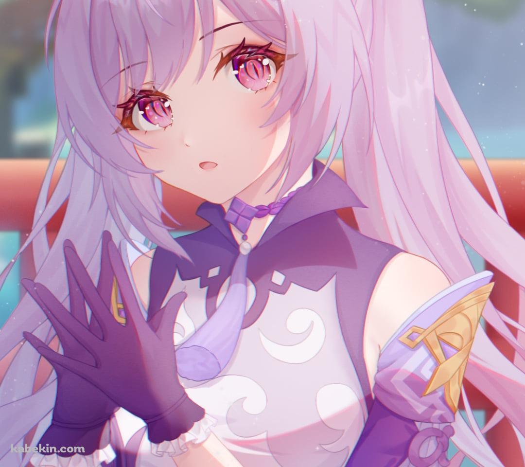 和菓子の前で手をあわせる刻晴 / いただきます / 原神のAndroidの壁紙(1080px x 960px) スマホ用