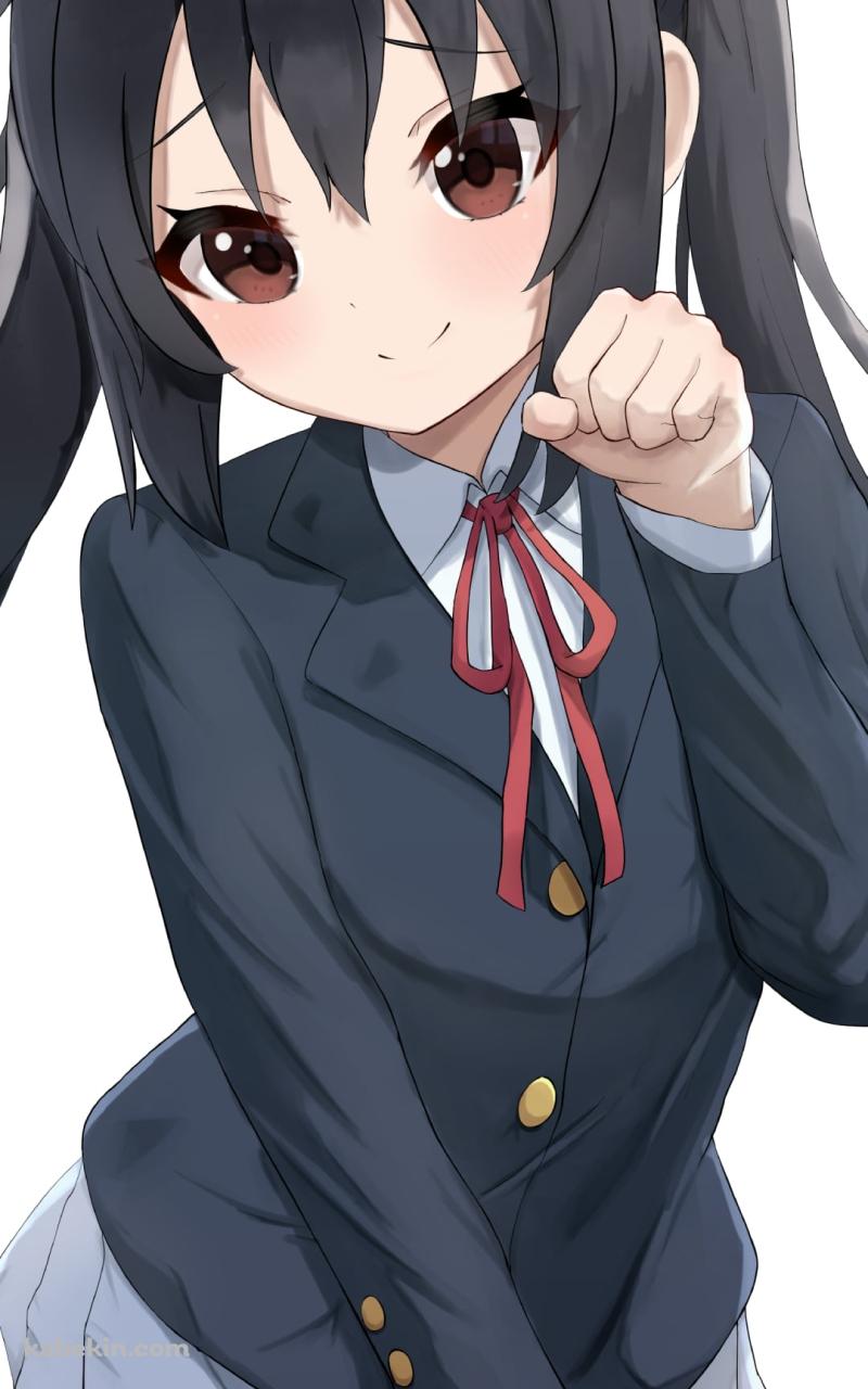 猫のポーズをとるプニプニの中野梓 / けいおん!のAndroidの壁紙(800px x 1280px) スマホ用