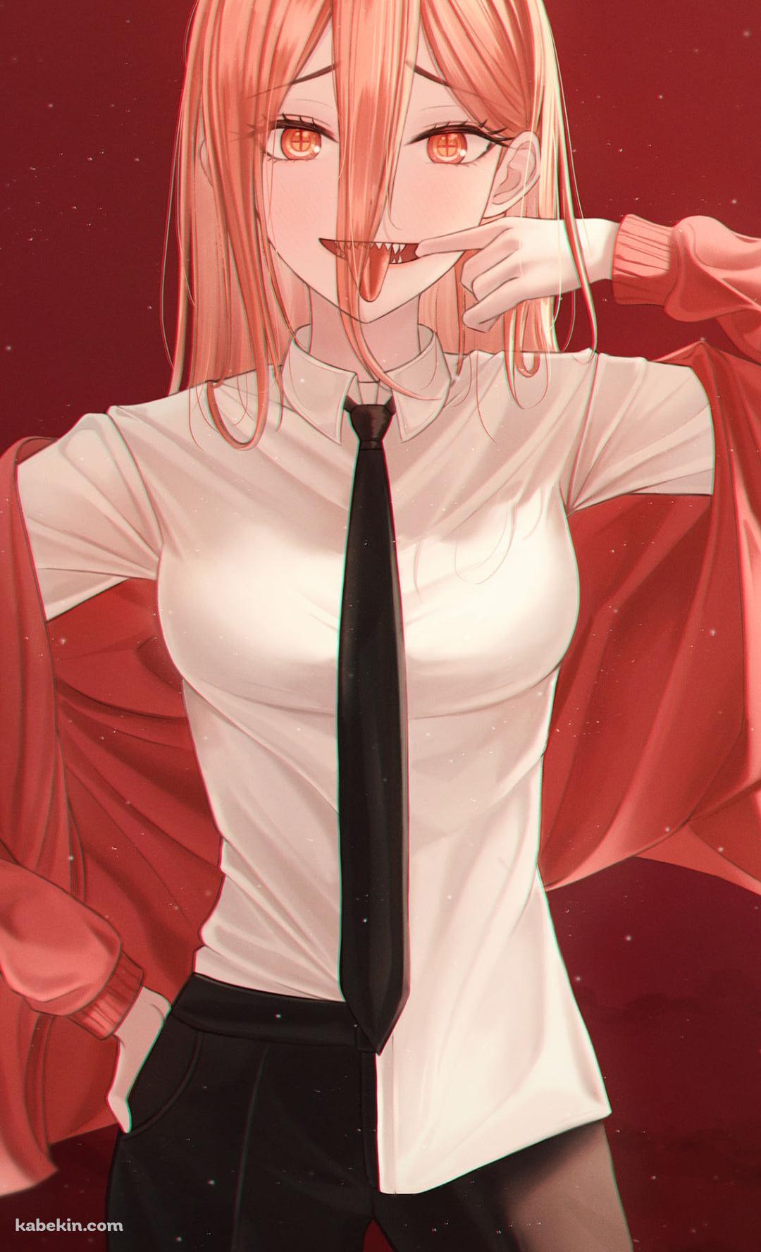 ベロを出した口を引っ張るパワー / チェンソーマンのAndroidの壁紙(1080px x 1776px) スマホ用