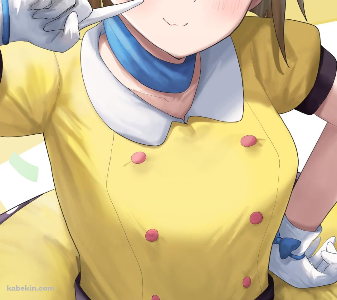 頬っぺたを指をさす可愛い中須かすみ / 黄色い衣装 / 虹ヶ咲学園スクールアイドル同好会のAndroidの壁紙(1080px x 960px) スマホ用