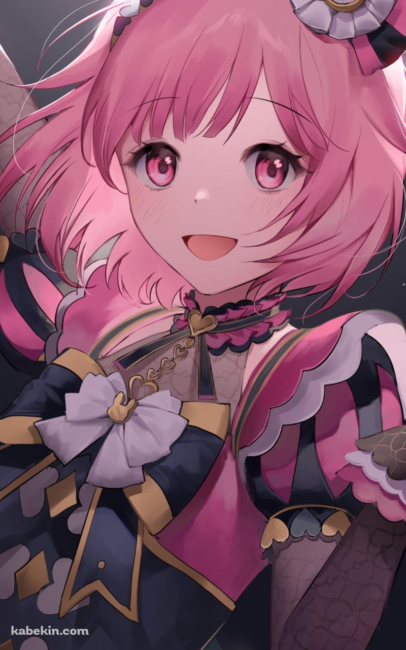 元気にポーズをとる鳳えむ / ピンクの衣装 / プロセカ / プロジェクトセカイのAndroidの壁紙(800px x 1280px) スマホ用
