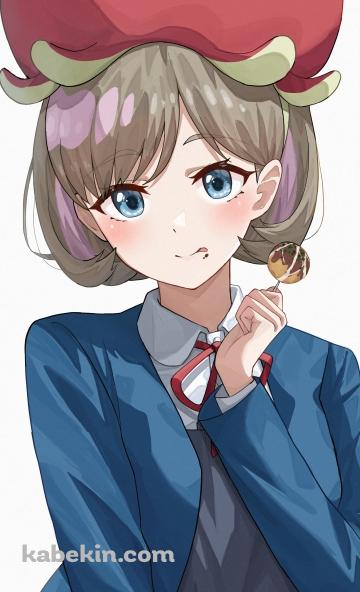 たこやきを食べる唐可可（タン・クゥクゥ） / ハロー!!!ラブライブ!のAndroidの壁紙(360px x 592px) スマホ用