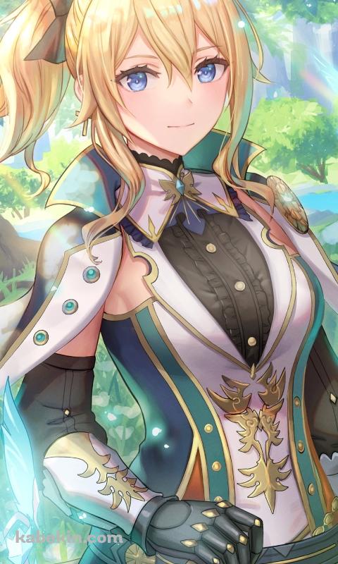 綿毛舞う草原に立つ可愛いジン・グンヒルド / 原神のAndroidの壁紙(480px x 800px) スマホ用