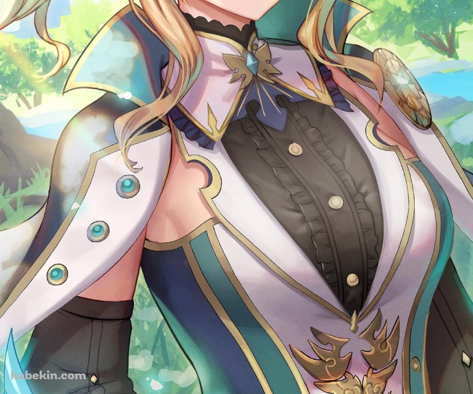 綿毛舞う草原に立つ可愛いジン・グンヒルド / 原神のAndroidの壁紙(960px x 800px) スマホ用