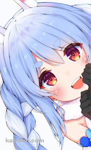 顔を出し覗き込む兎田ぺこら / ホロライブ / バーチャルYouTuber / VtuberのAndroidの壁紙(360px x 592px) スマホ用