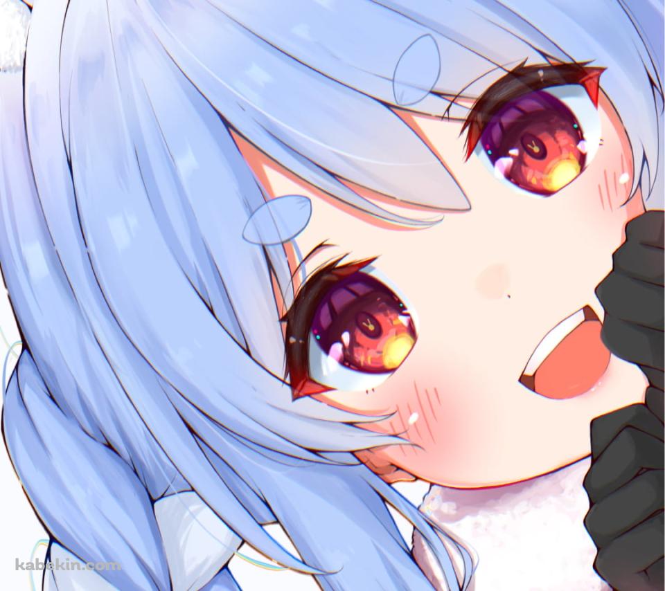 顔を出し覗き込む兎田ぺこら / ホロライブ / バーチャルYouTuber / VtuberのAndroidの壁紙(960px x 854px) スマホ用