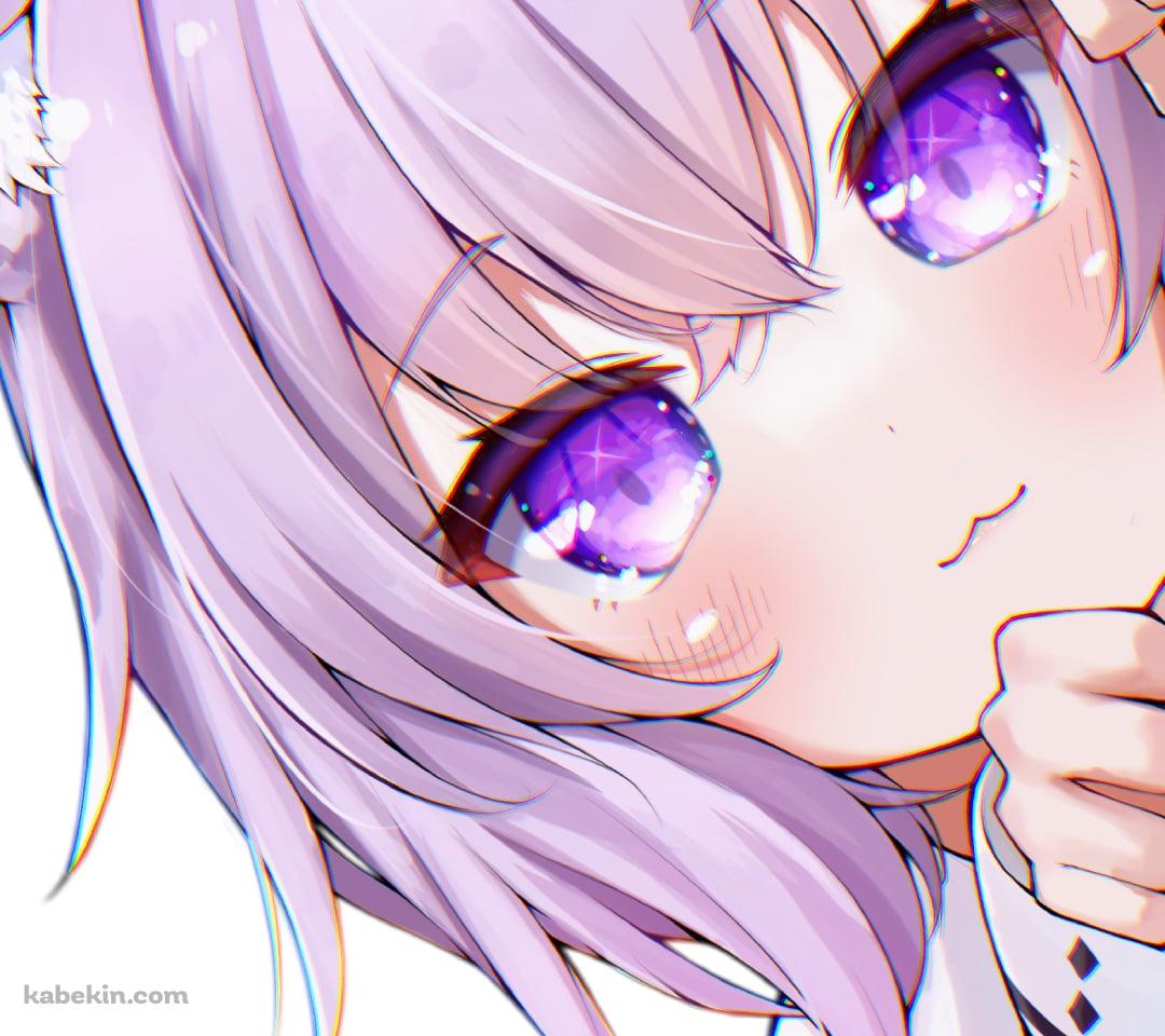 顔を出し覗き込む猫又おかゆ / ホロライブ / バーチャルYouTuber / VtuberのAndroidの壁紙(1080px x 960px) スマホ用