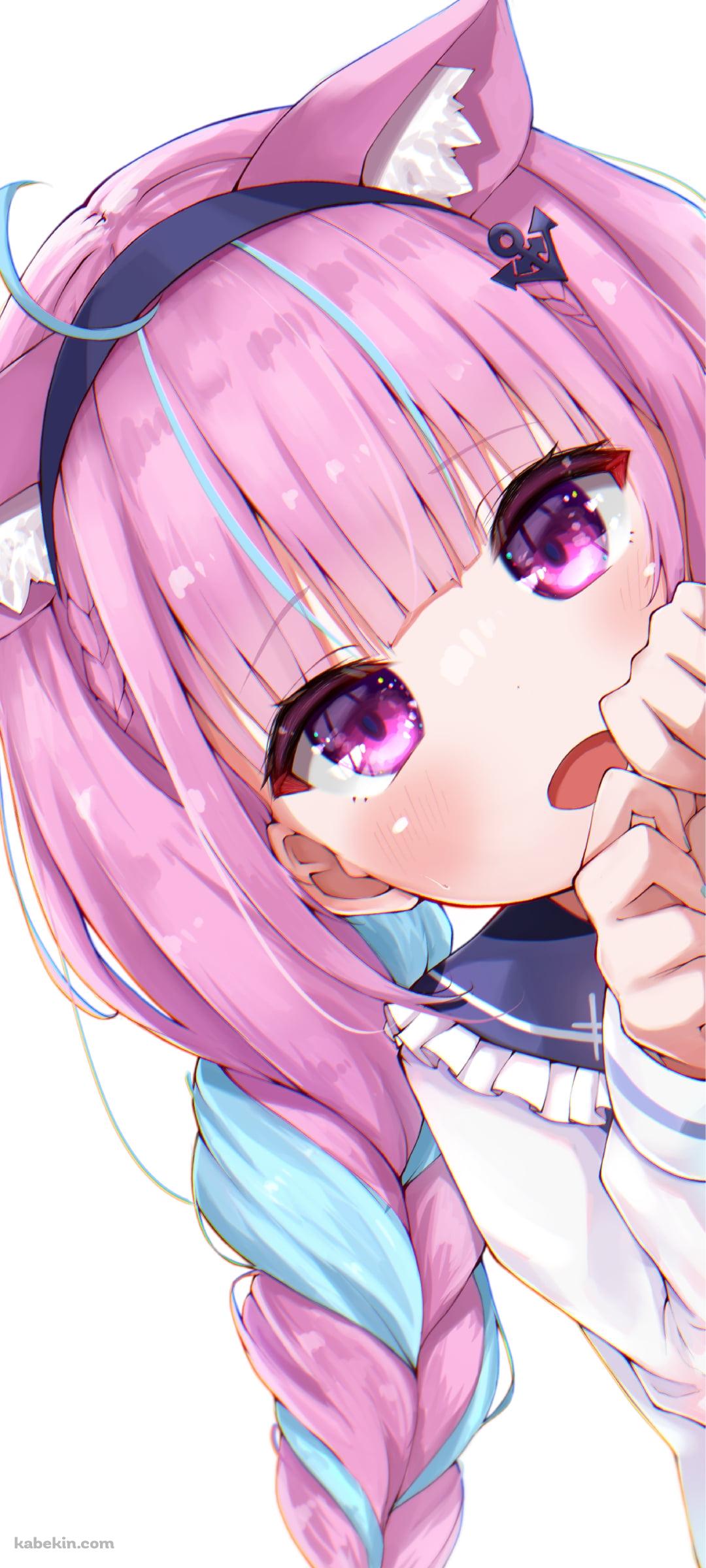 顔を出し覗き込む湊あくあ / ホロライブ / バーチャルYouTuber / VtuberのAndroidの壁紙(1080px x 2400px) スマホ用