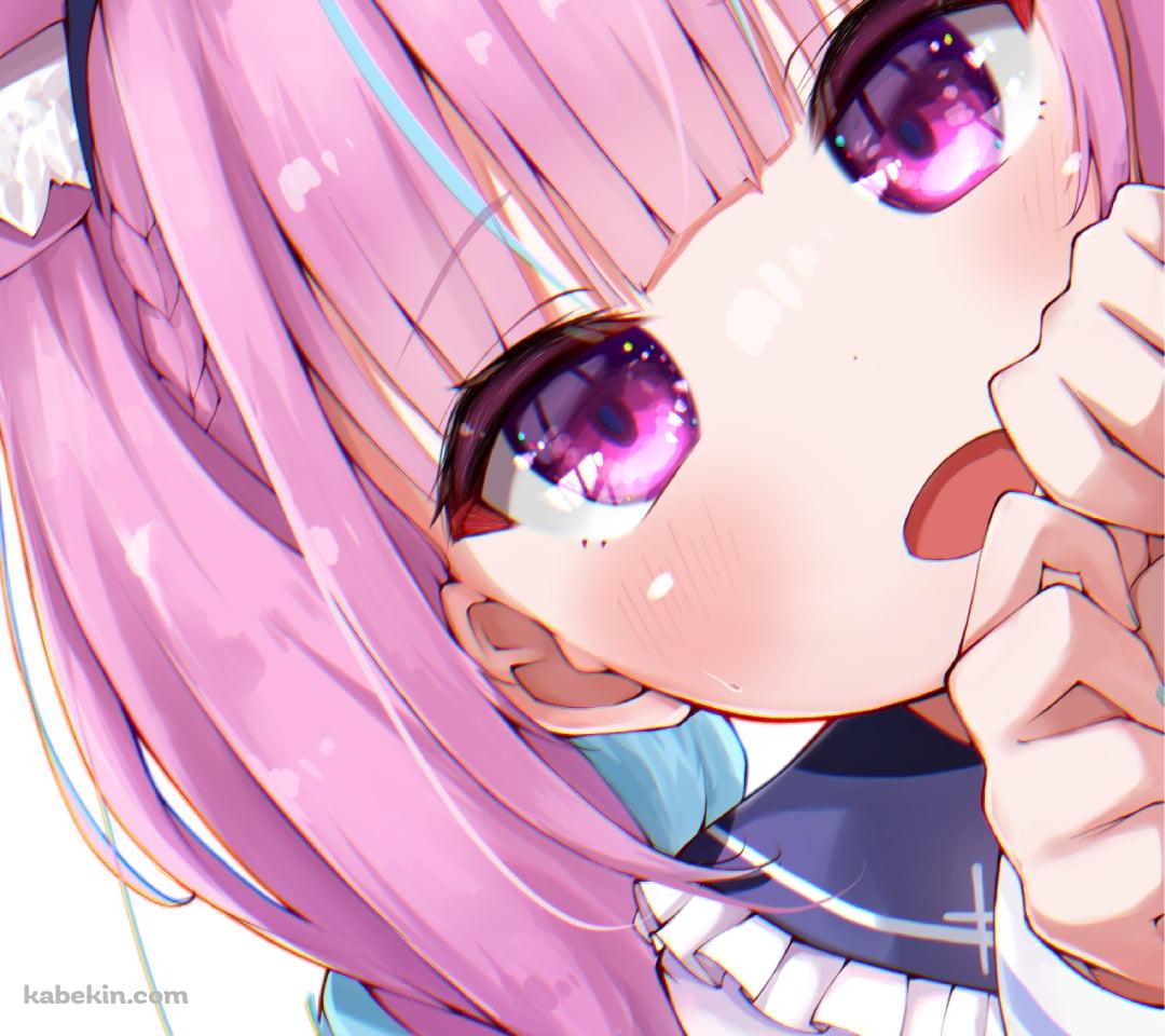 顔を出し覗き込む湊あくあ / ホロライブ / バーチャルYouTuber / VtuberのAndroidの壁紙(1080px x 960px) スマホ用