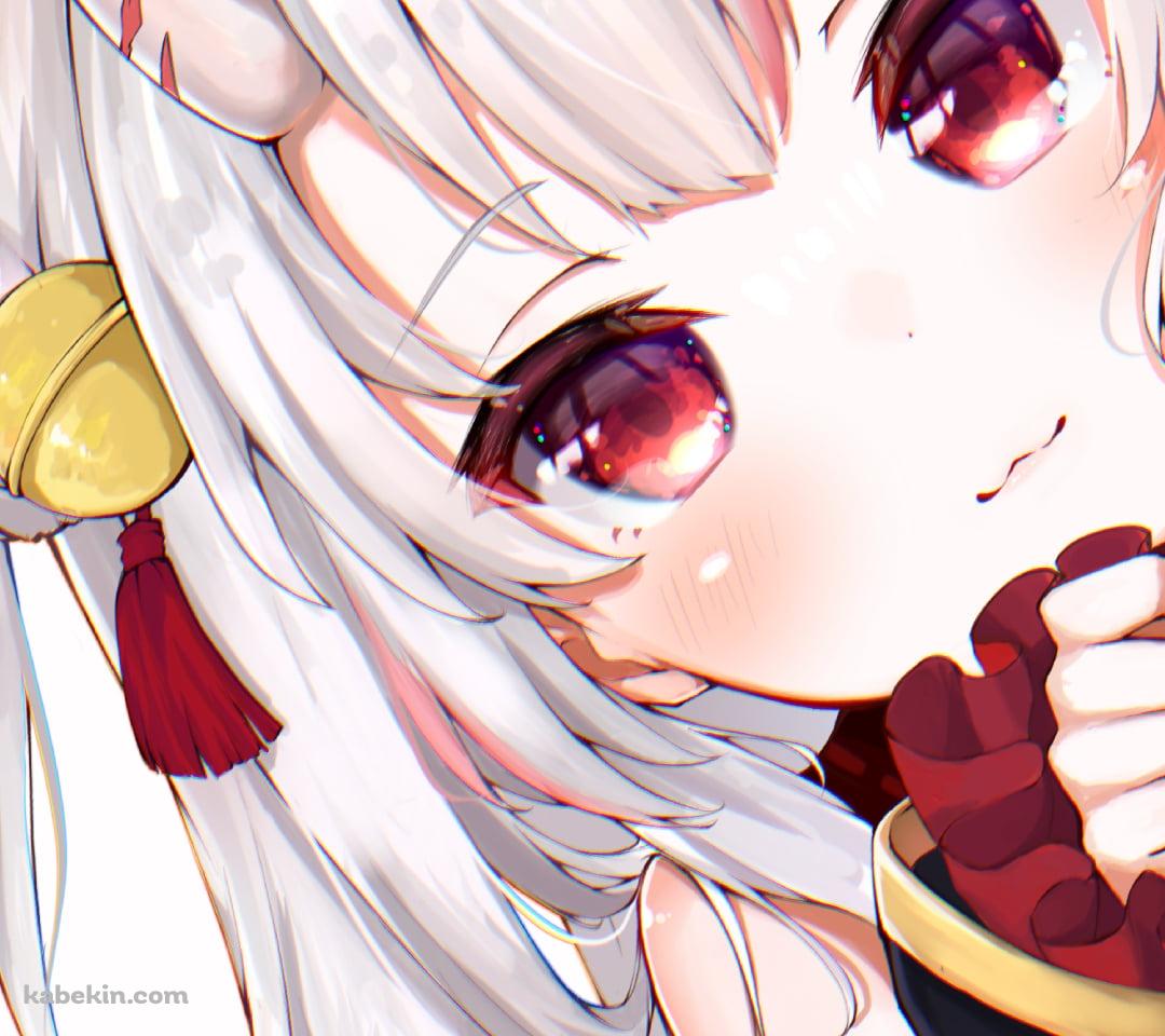 顔を出し覗き込む百鬼あやめ / ホロライブ / バーチャルYouTuber / VtuberのAndroidの壁紙(1080px x 960px) スマホ用