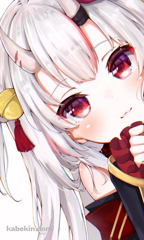 顔を出し覗き込む百鬼あやめ / ホロライブ / バーチャルYouTuber / VtuberのAndroidの壁紙(480px x 800px) スマホ用