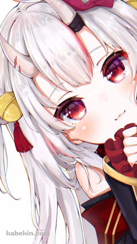 顔を出し覗き込む百鬼あやめ / ホロライブ / バーチャルYouTuber / VtuberのAndroidの壁紙(480px x 854px) スマホ用