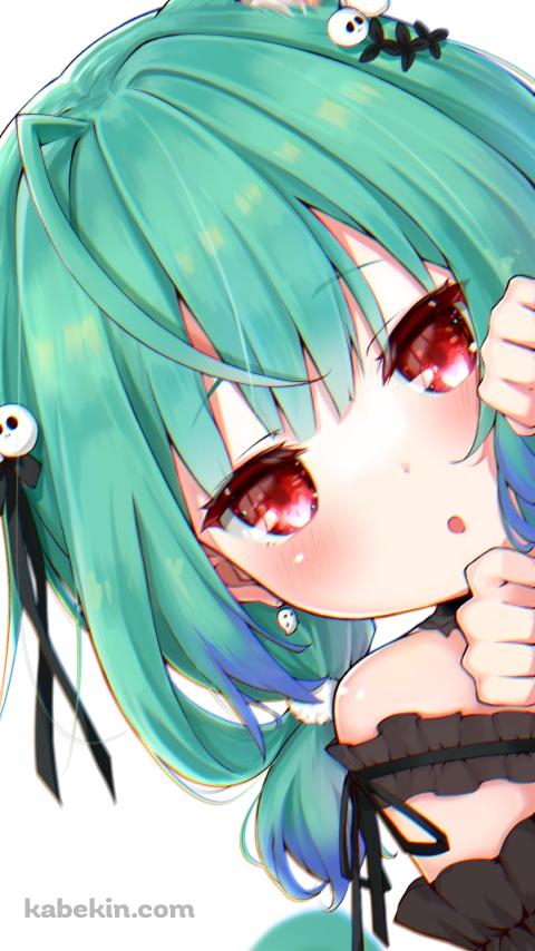 顔を出し覗き込む潤羽るしあ / ホロライブ / バーチャルYouTuber / VtuberのAndroidの壁紙(480px x 854px) スマホ用