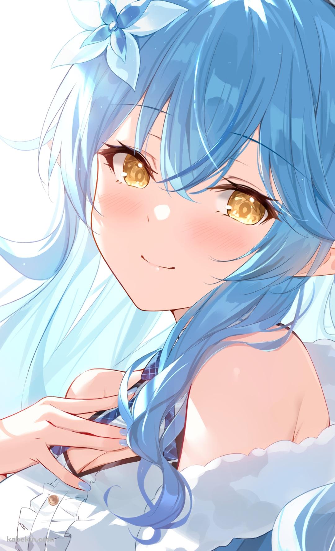胸に手をあててるかわいい雪花ラミィ / ホロライブ / バーチャルYouTuber / VtuberのAndroidの壁紙(1080px x 1776px) スマホ用