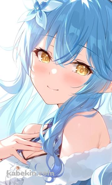 胸に手をあててるかわいい雪花ラミィ / ホロライブ / バーチャルYouTuber / VtuberのAndroidの壁紙(360px x 592px) スマホ用