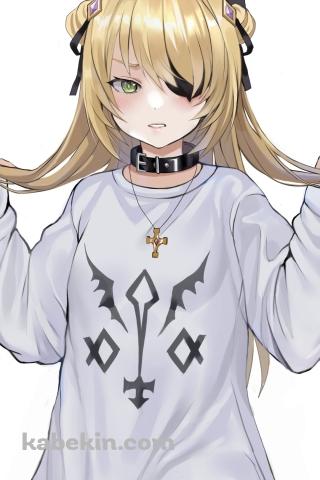 両方の髪を持つ普段着のフィッシュル / 原神のAndroidの壁紙(320px x 480px) スマホ用