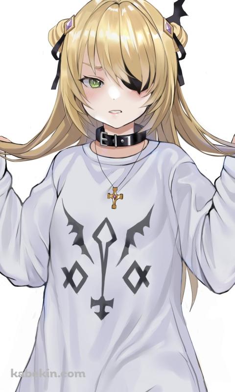 両方の髪を持つ普段着のフィッシュル / 原神のAndroidの壁紙(480px x 800px) スマホ用