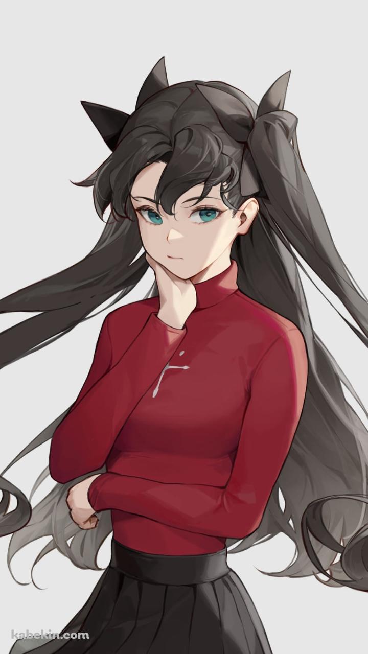 考え込む遠坂凛 / フェイト／ステイナイトのAndroidの壁紙(720px x 1280px) スマホ用