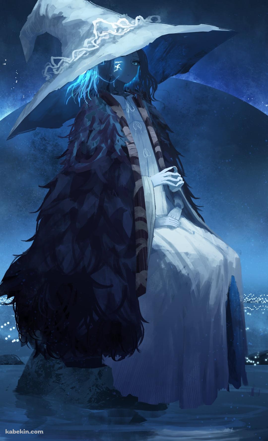 青みがかった魔女ラニと月 / エルデンリングのAndroidの壁紙(1080px x 1776px) スマホ用