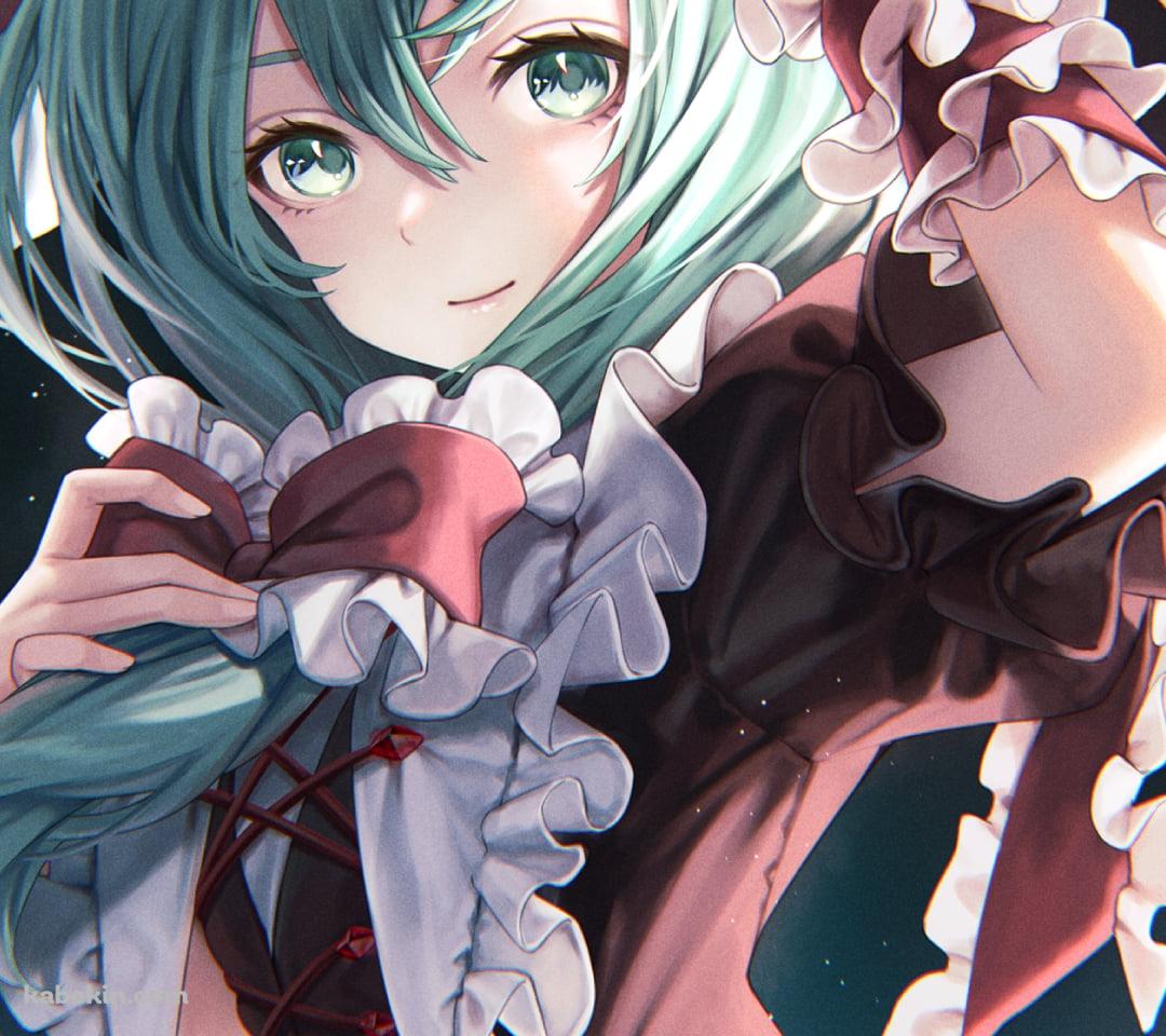 大きな赤いリボンのついた可愛い鍵山雛 / 東方のAndroidの壁紙(1080px x 960px) スマホ用