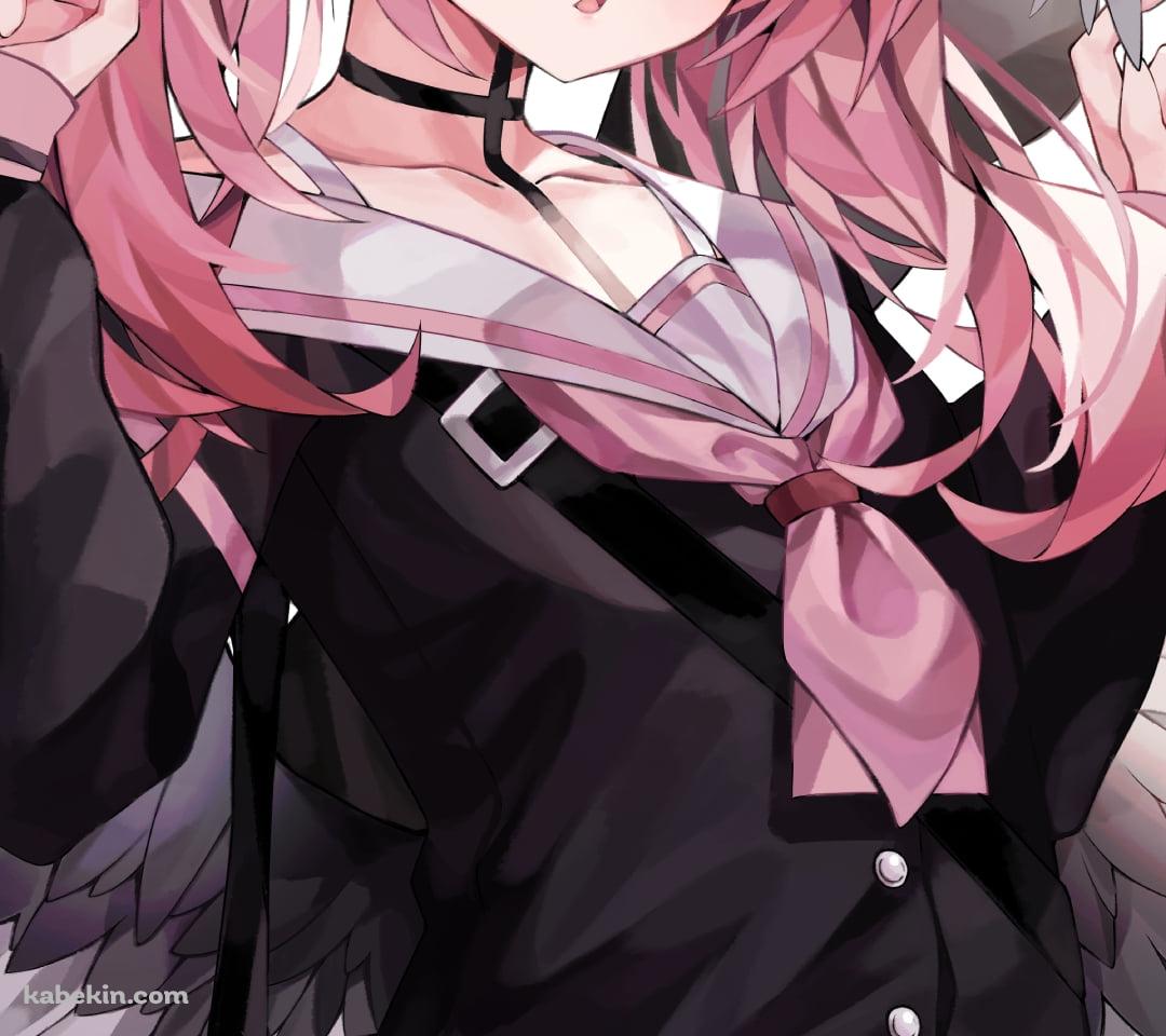 両手をあげる可愛い下江コハル / ピンクのスカート / ブルアカ / ブルーアーカイブのAndroidの壁紙(1080px x 960px) スマホ用
