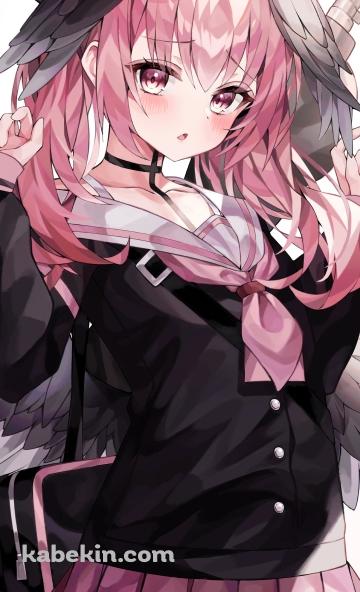 両手をあげる可愛い下江コハル / ピンクのスカート / ブルアカ / ブルーアーカイブのAndroidの壁紙(360px x 592px) スマホ用