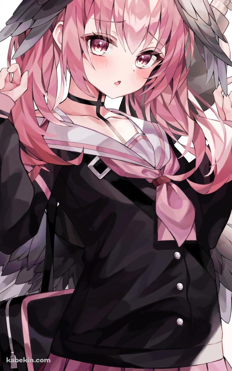 両手をあげる可愛い下江コハル / ピンクのスカート / ブルアカ / ブルーアーカイブのAndroidの壁紙(800px x 1280px) スマホ用