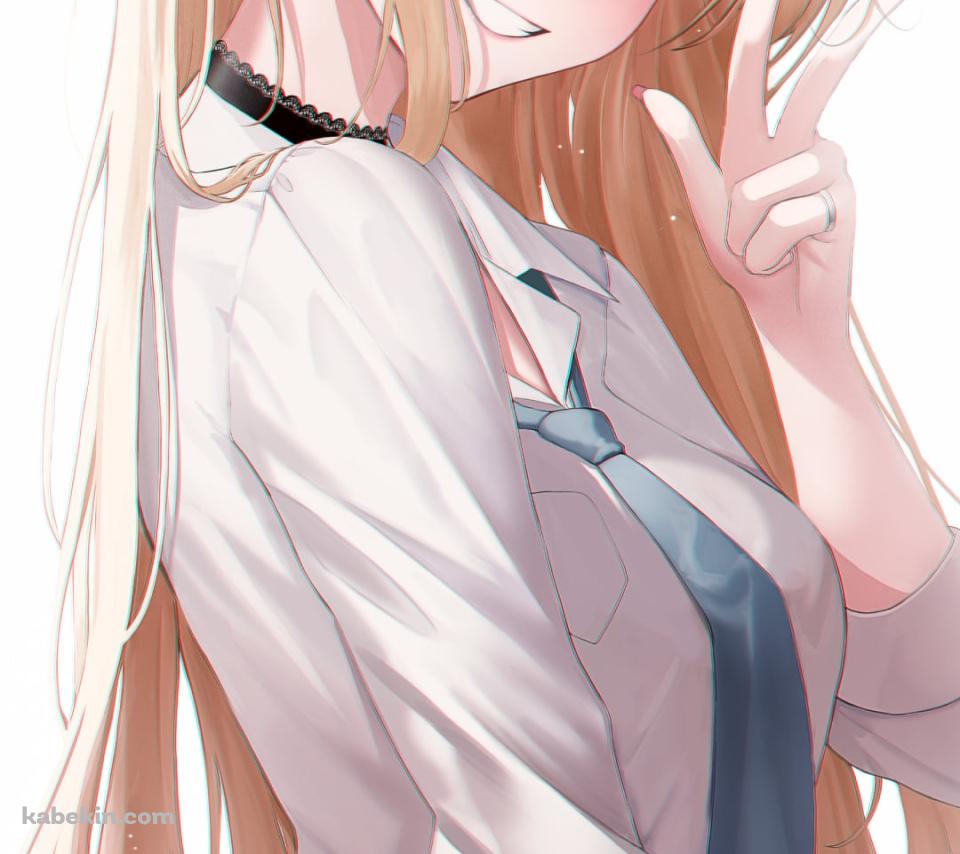 笑顔でピースする可愛い喜多川海夢 / 横向き / その着せ替え人形は恋をするのAndroidの壁紙(960px x 854px) スマホ用