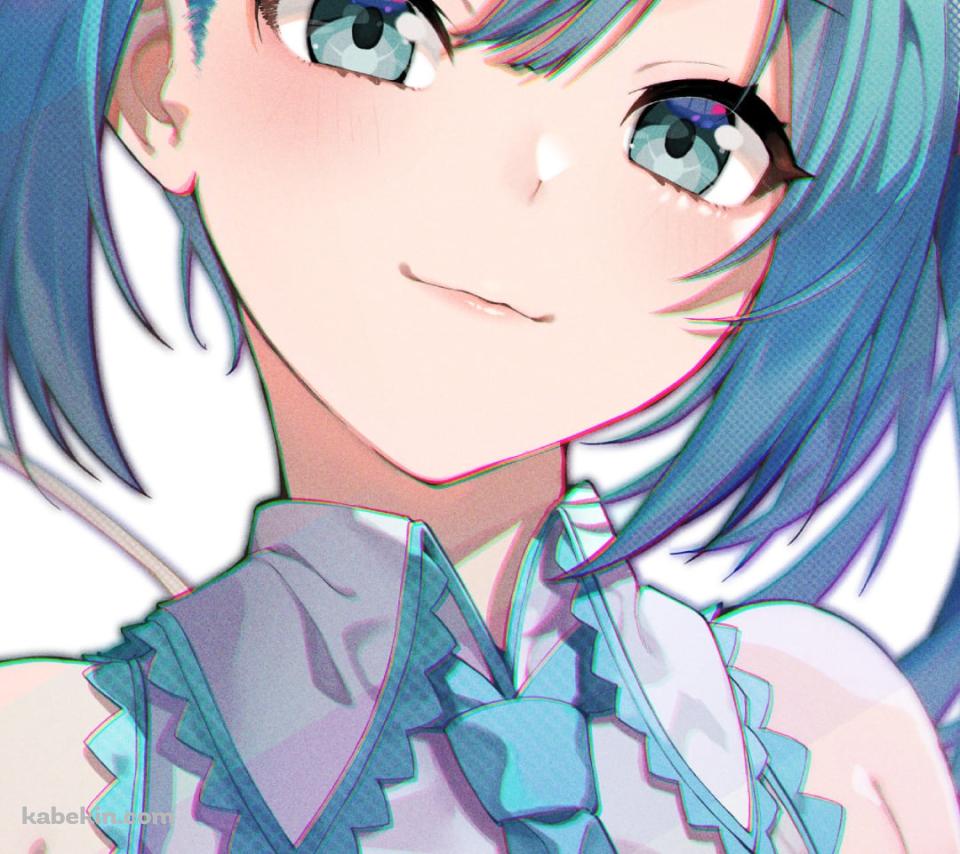 にっこり微笑む可愛い初音ミク / 正面 / ボカロ / ボーカロイドのAndroidの壁紙(960px x 854px) スマホ用